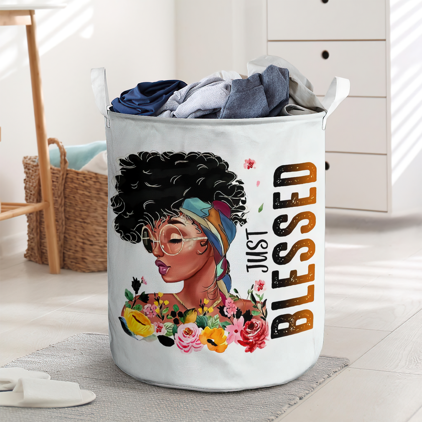 Just blessed black woman - Laundry basket - LAUB08NGC010322-Owls Matrix