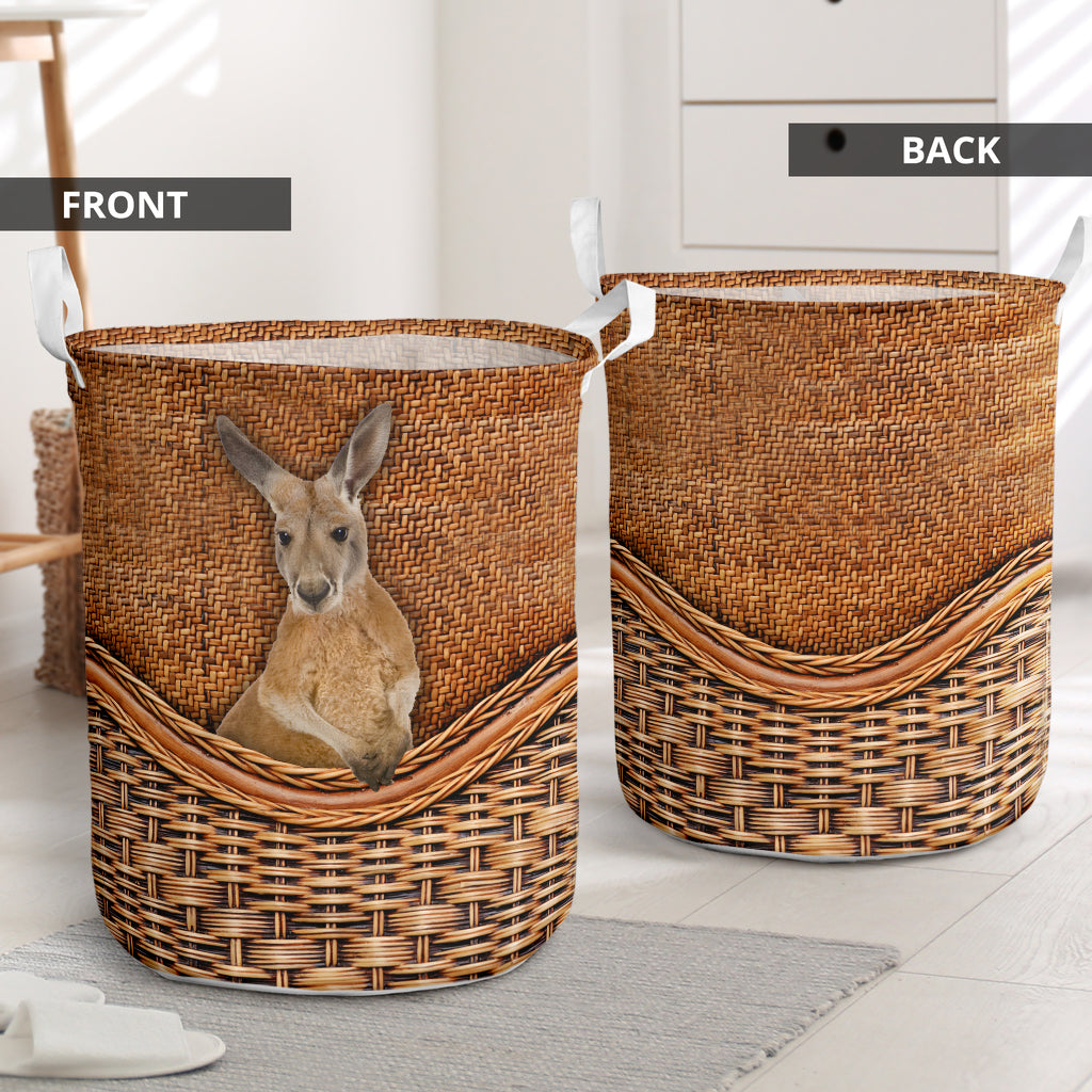 Kangaroo Rattan Teaxture - Laundry Basket - Owls Matrix LTD