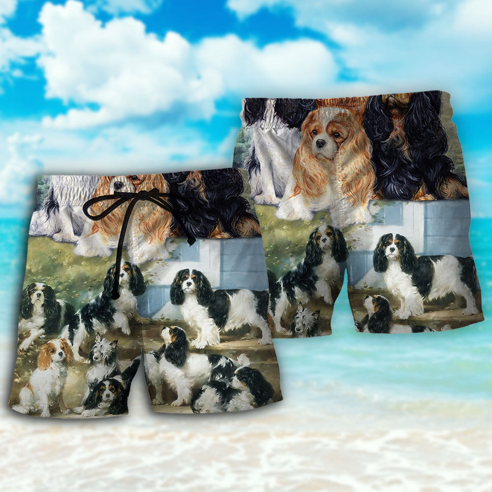 Cavalier Spaniel Artistic Dog Lover - Beach Short