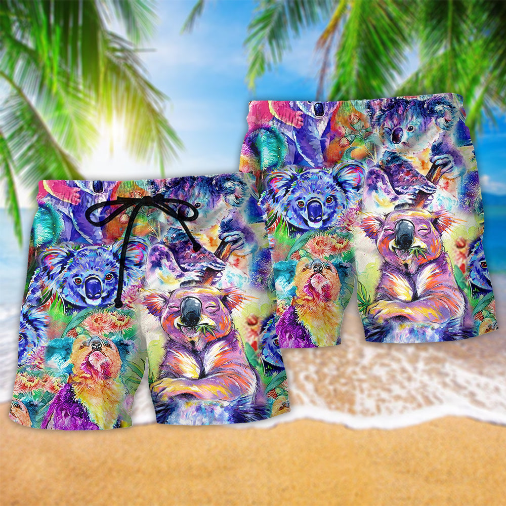 Koala Colorful Love Animal Art – Beach Short