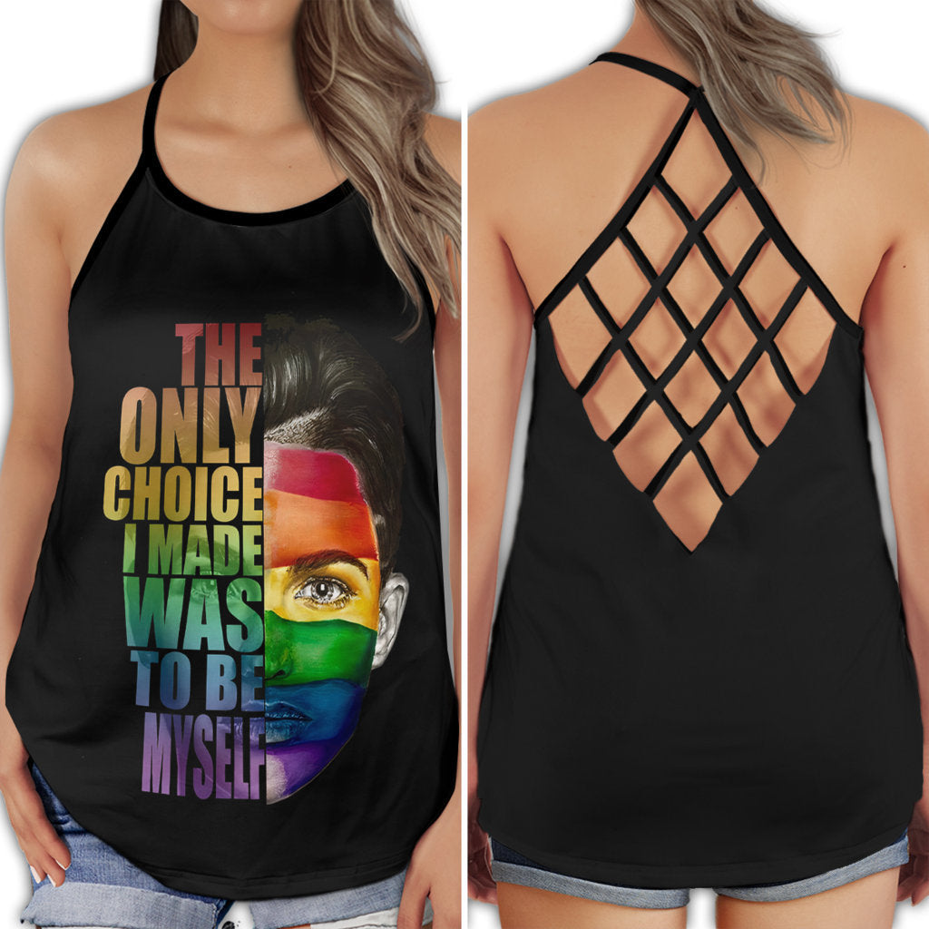 LGBT Love Be Yourself Pride Identity Quote Aesthetic Art - Hollow Tank Top