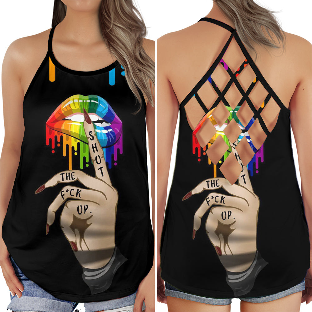 Pride Love Hand Lip Vibes - Hollow Tank Top