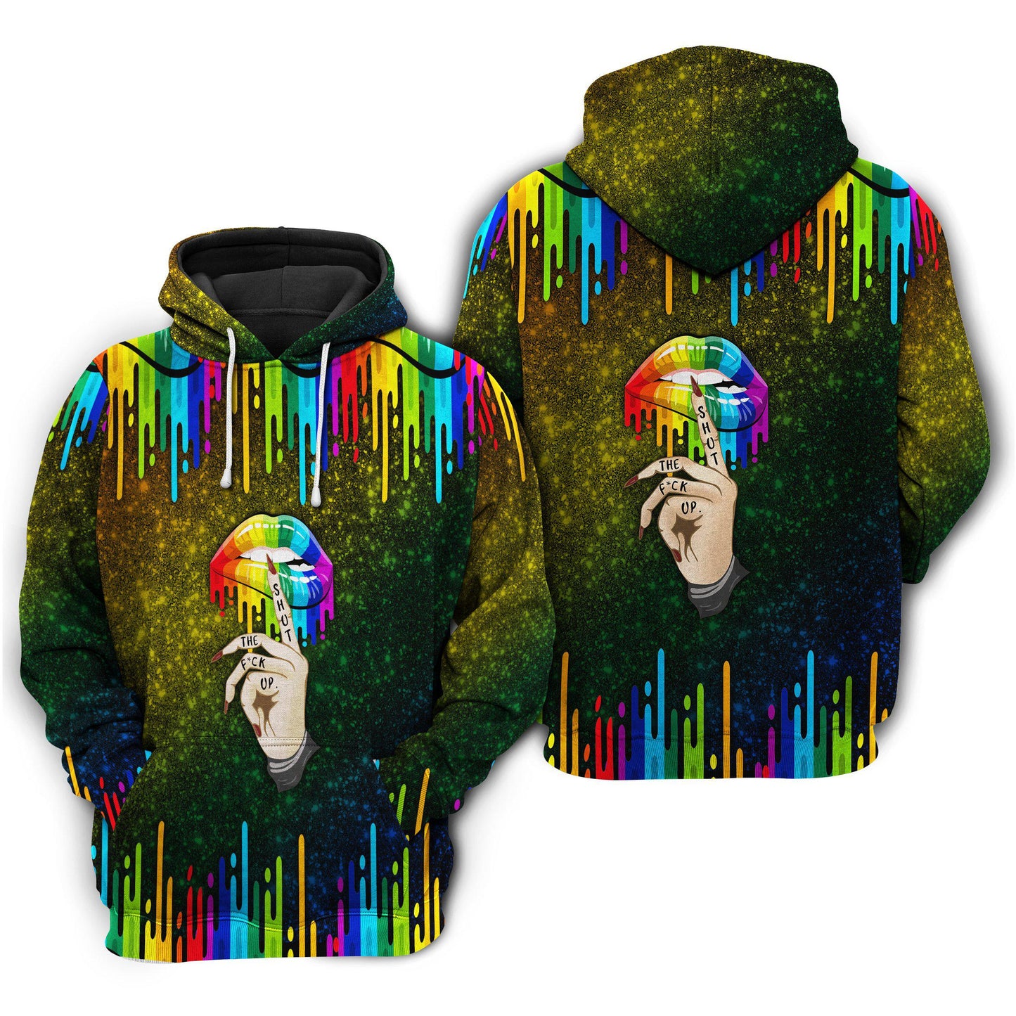 Pride Lips And Hand Art – 3D Hoodie