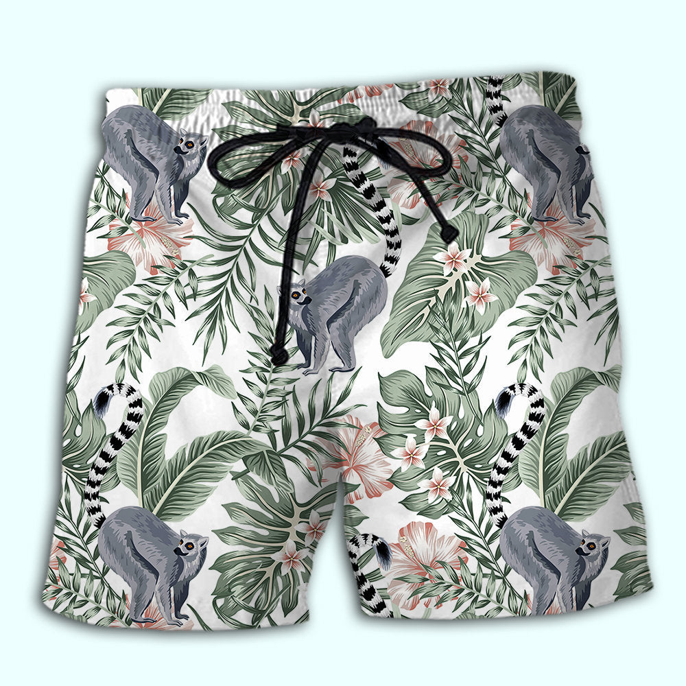 Lemur Tropical Leaf Wildlife - Beach Short