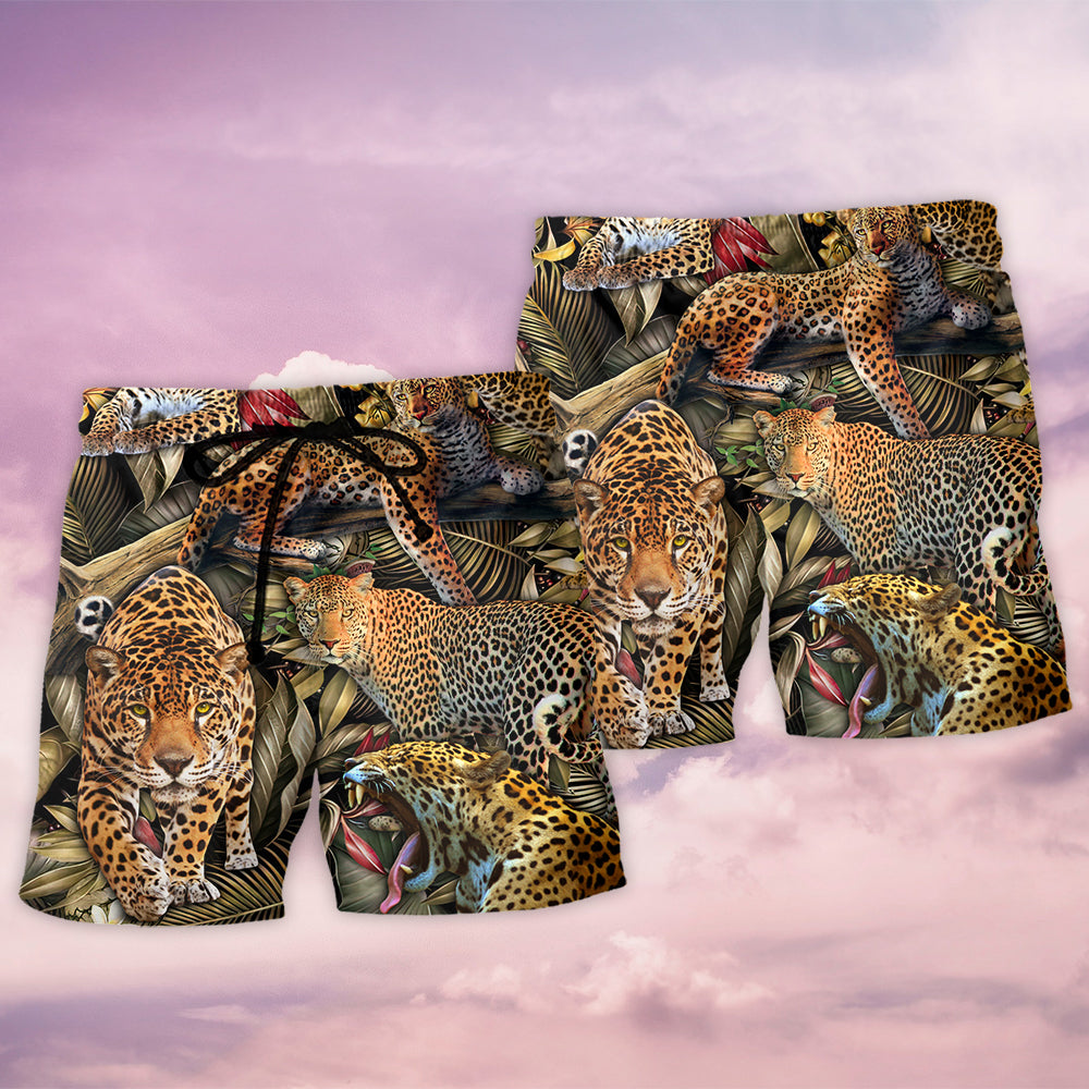 Leopard Into The Jungle - Beach Short - Owls Matrix LTD