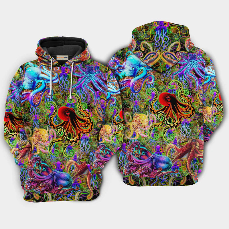 Life Is Better With Octopus Quote Art – 3D Hoodie