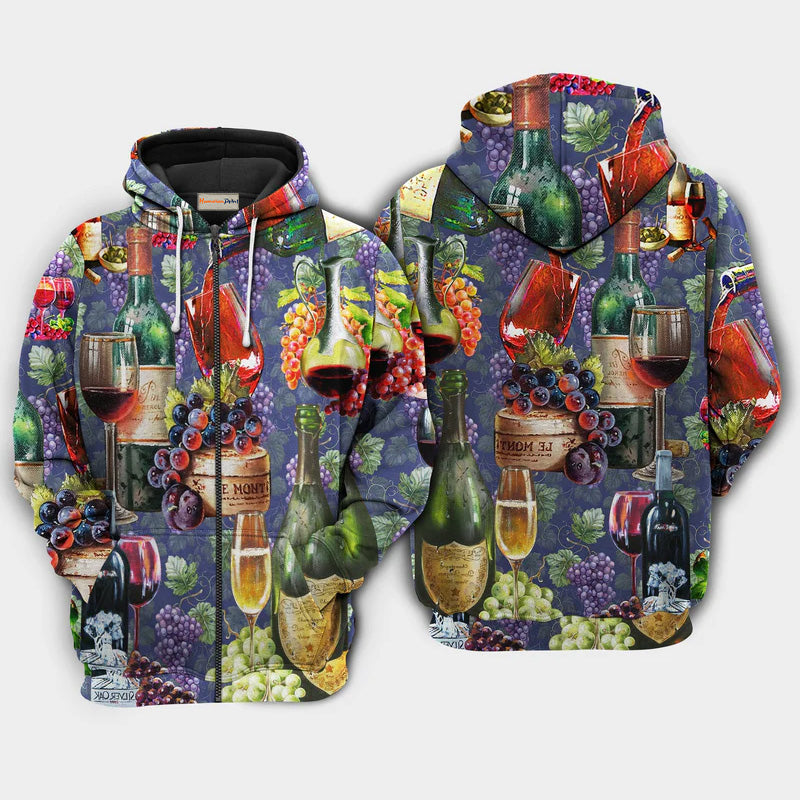 Life Is Better With Wine Quote – 3D Hoodie