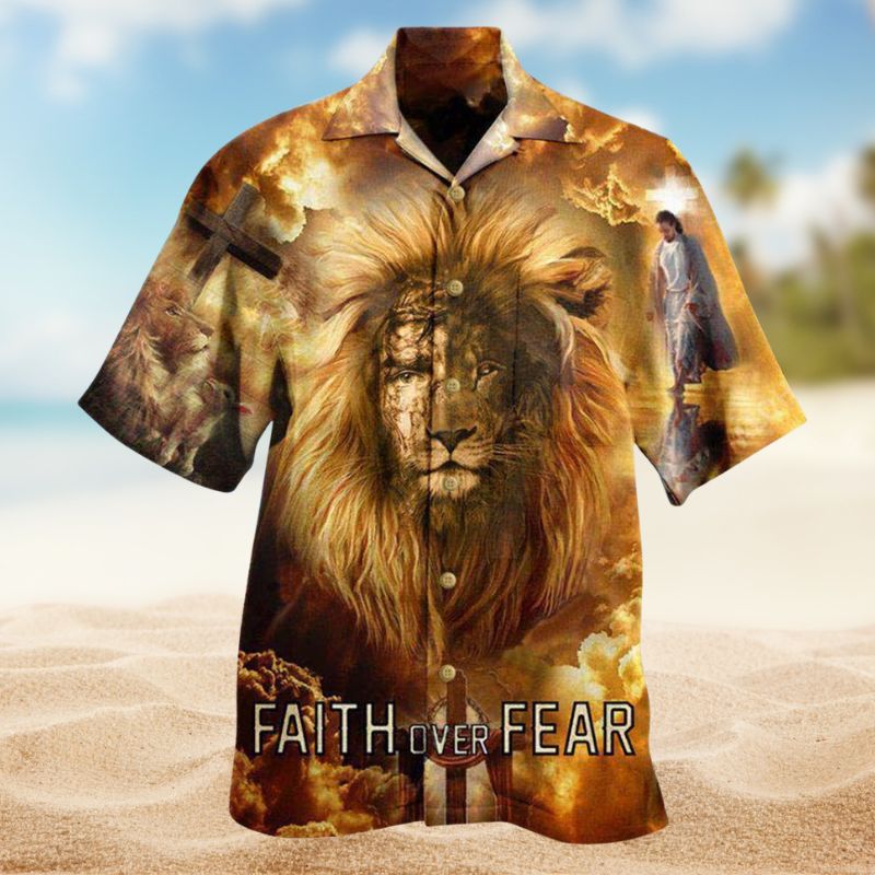Lion Faith Over Fear Edition – Hawaiian Shirt