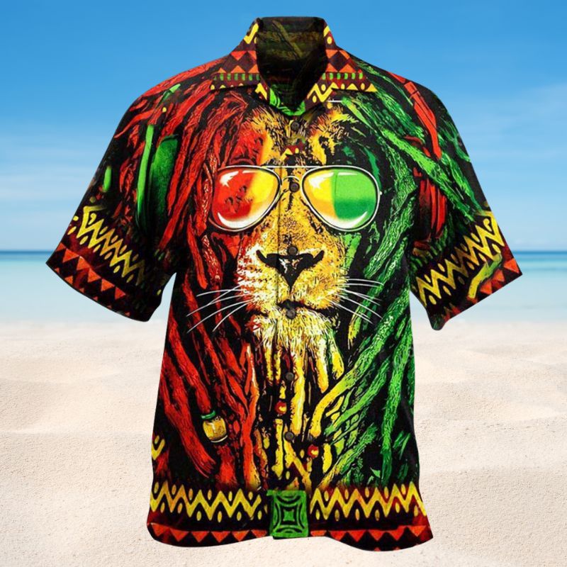 Lion Jamaica Red Edition – Hawaiian Shirt
