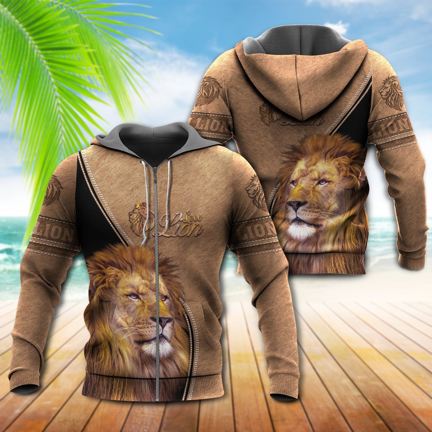 Lion Leather Strong Art Style - 3D Hoodie