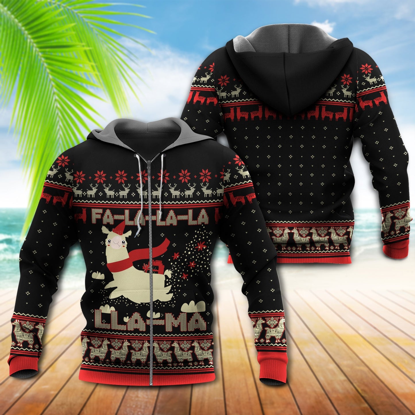 Llama Merry Christmas Funny - 3D Hoodie