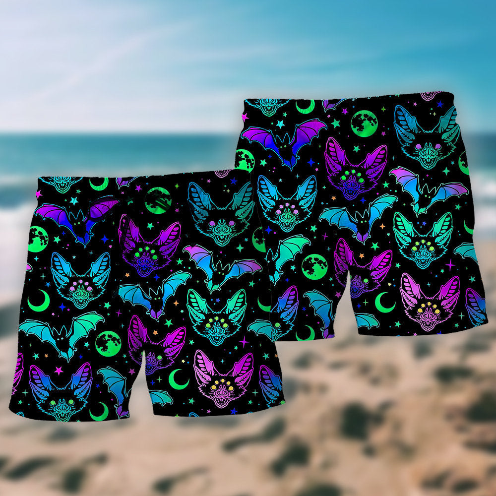 Neon Bat Magic Art Style - Beach Short