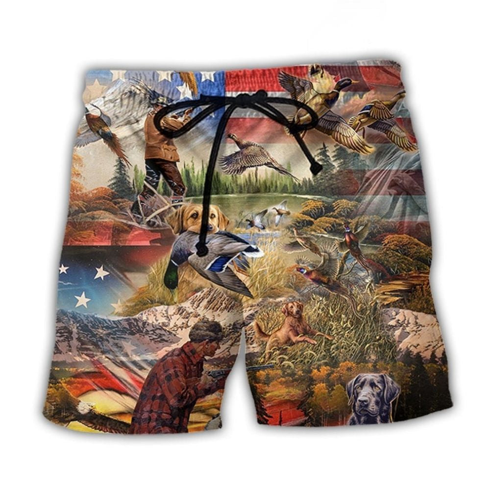 Mallard Duck Hunting Independence Day - Beach Short