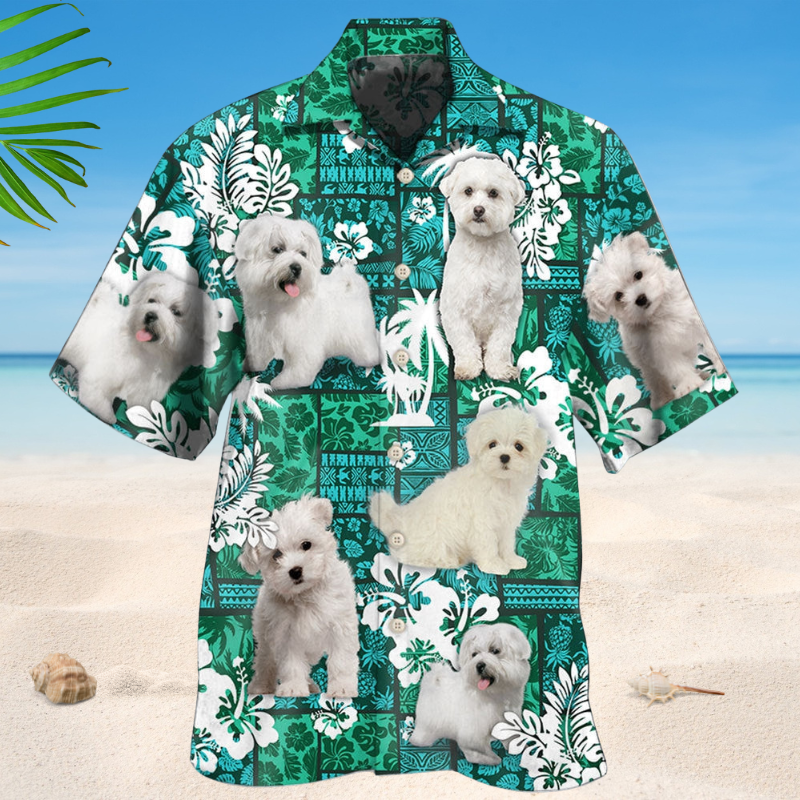 Maltese Dog Tropical Style – Hawaiian Shirt