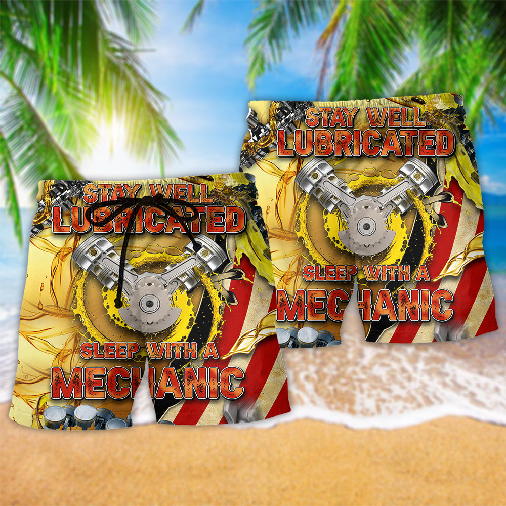 Mechanic Humor Stay Well Maintained Art – Beach Short