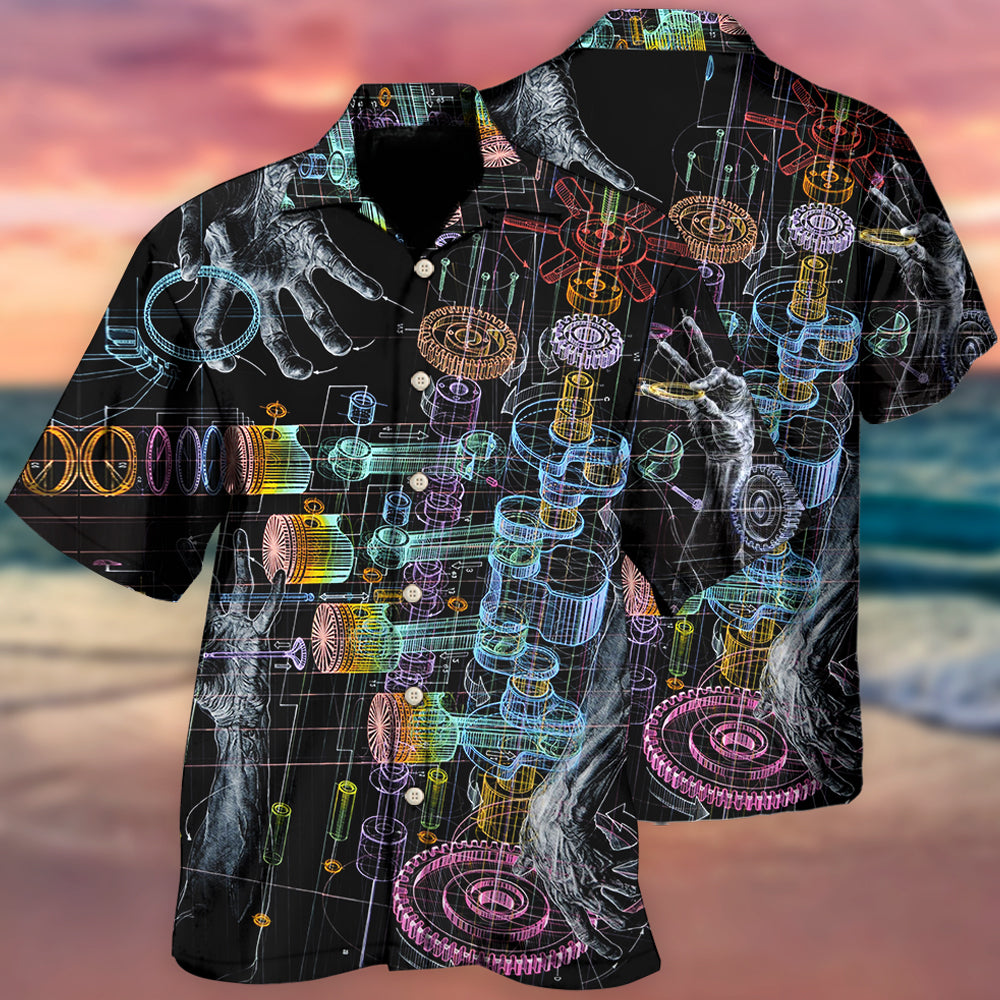 Neon Mechanic Workshop Style - Hawaiian Shirt