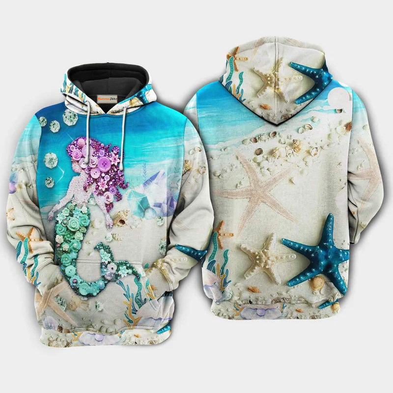 Mermaid Ocean Skyline Art – 3D Hoodie