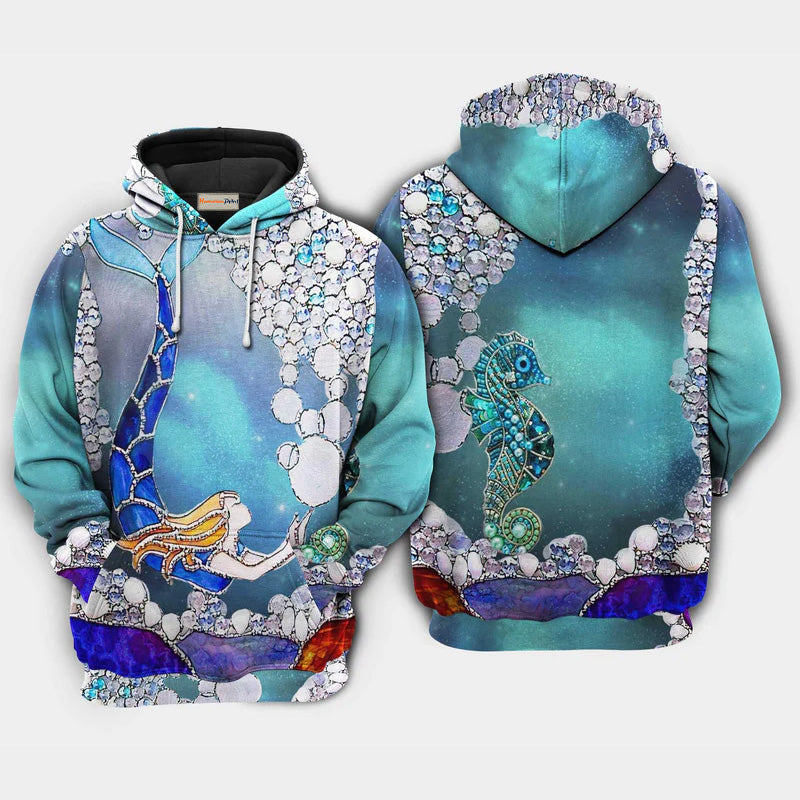 Mermaid Ocean Skyline Art – 3D Hoodie