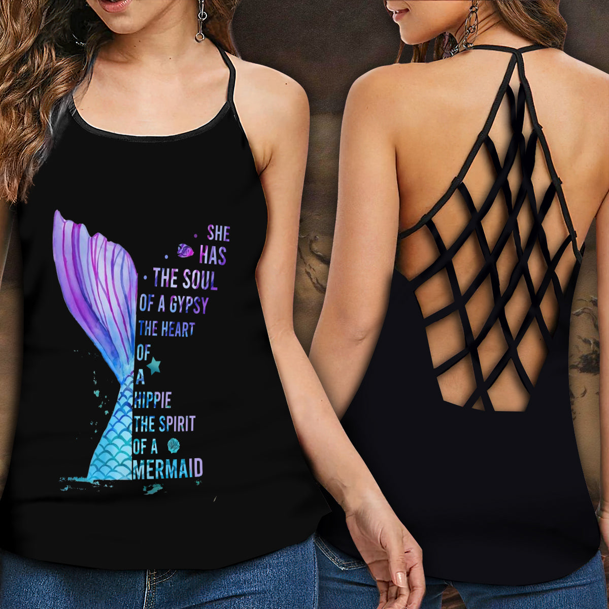 Mermaid Princess Sea Soul Ocean Lover – Hollow Tank Top