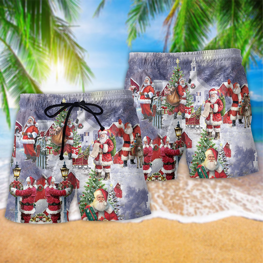 Merry Xmas Santa Coming - Beach Short