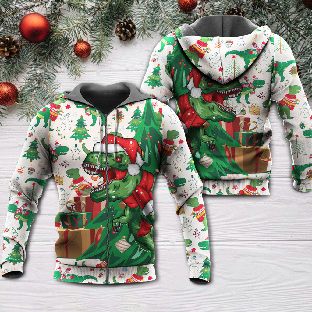 Merry Rexmas Dinosaur Christmas - 3D Hoodie