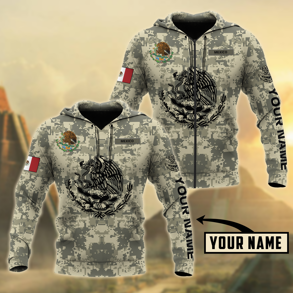 Mexican Military Inspired Personalized Style - 3D Hoodie2