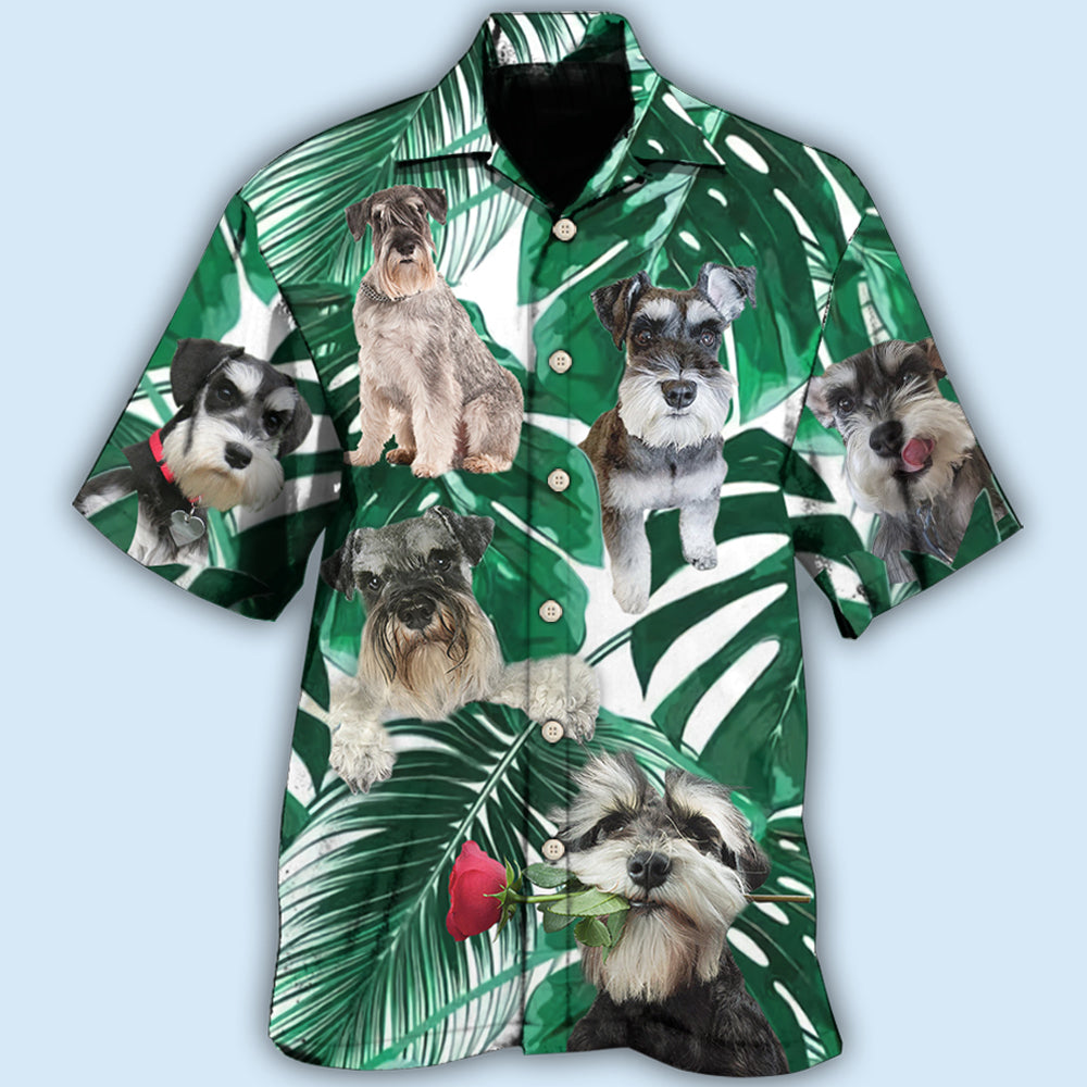 Miniature Schnauzer Tropical Leaf Style – Hawaiian Shirt
