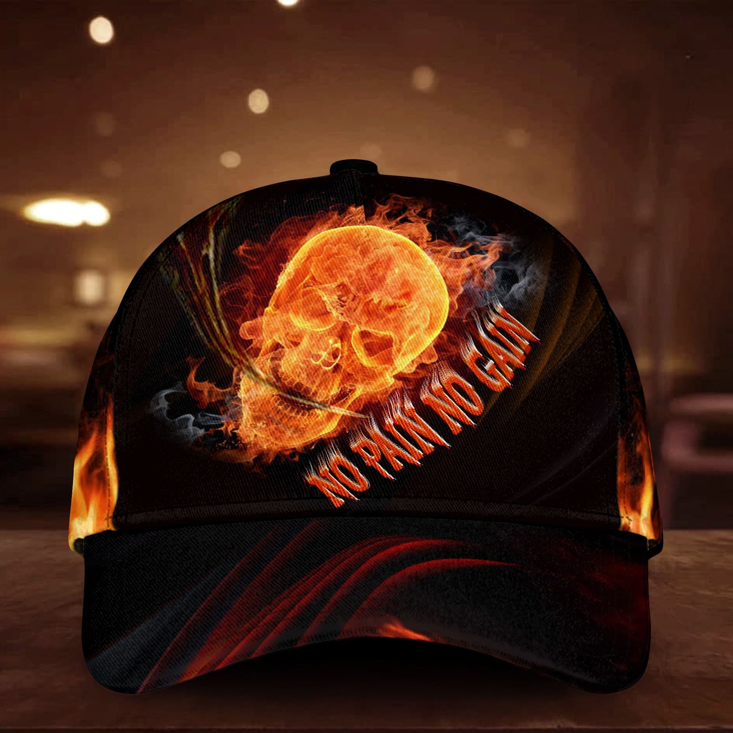 Skull On Fire Flame Style – Classic Cap