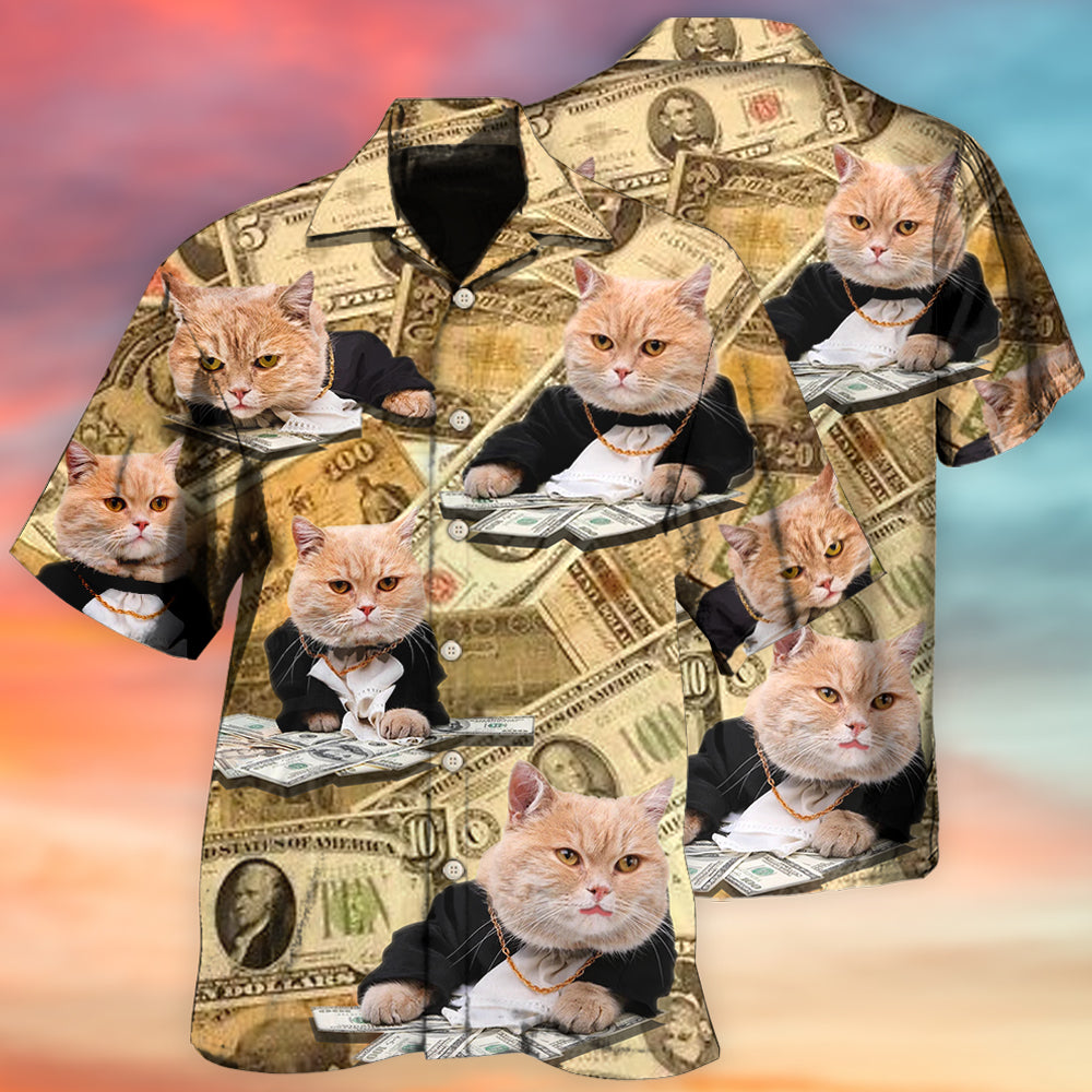 Vintage Lucky Money Cat Art - Hawaiian Shirt