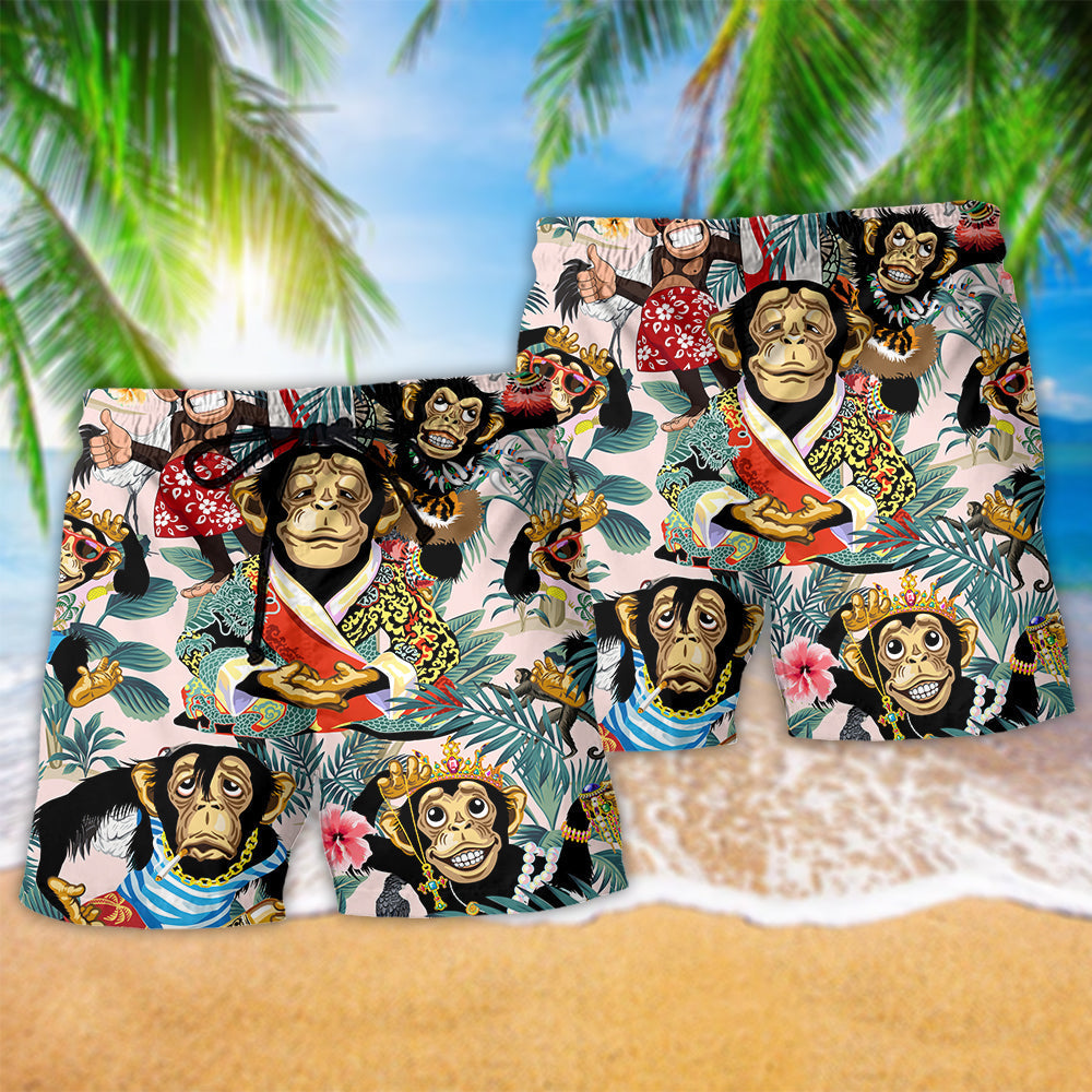 Smiling Monkey Fun Positive Art – Beach Short