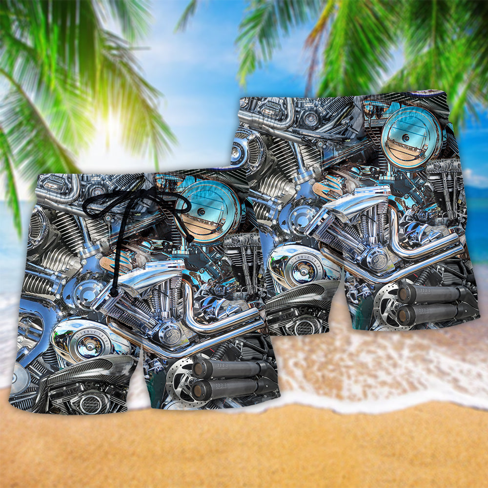Motorcycle Gone Riding Free Spirit Art – Beach Short