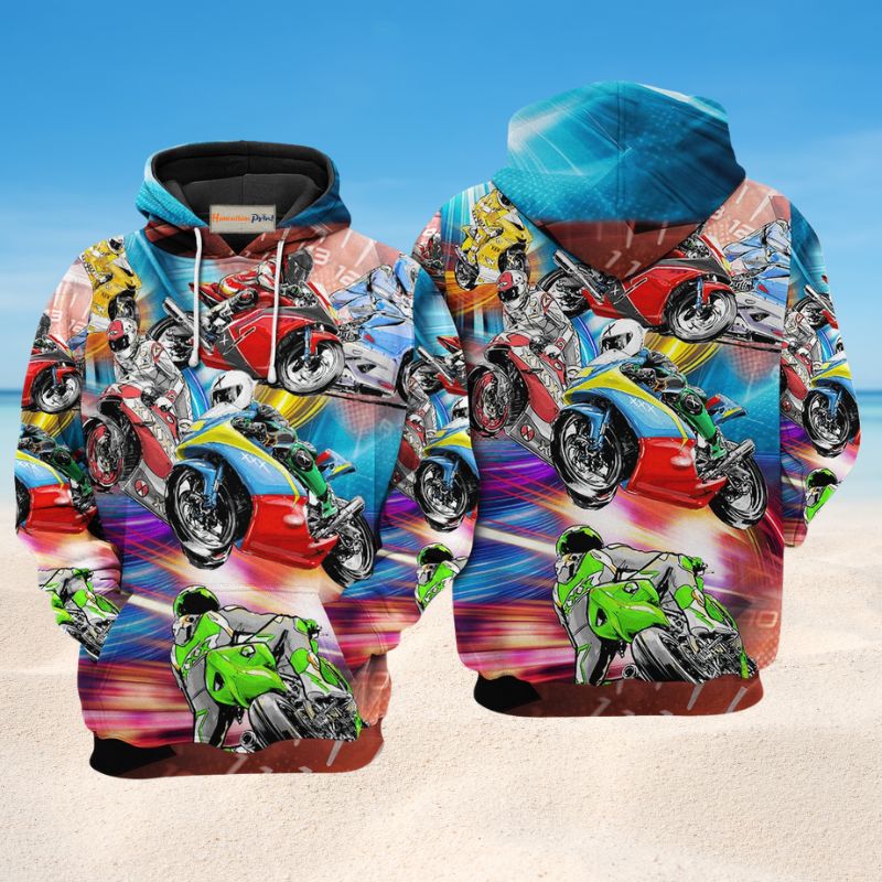 Motorcycle Racing Art – 3D Hoodie