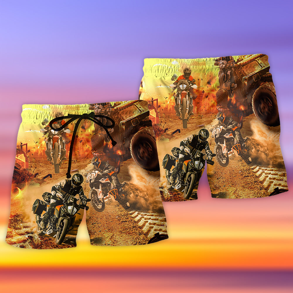 Cool Motorcycle Road Art – Beach Short