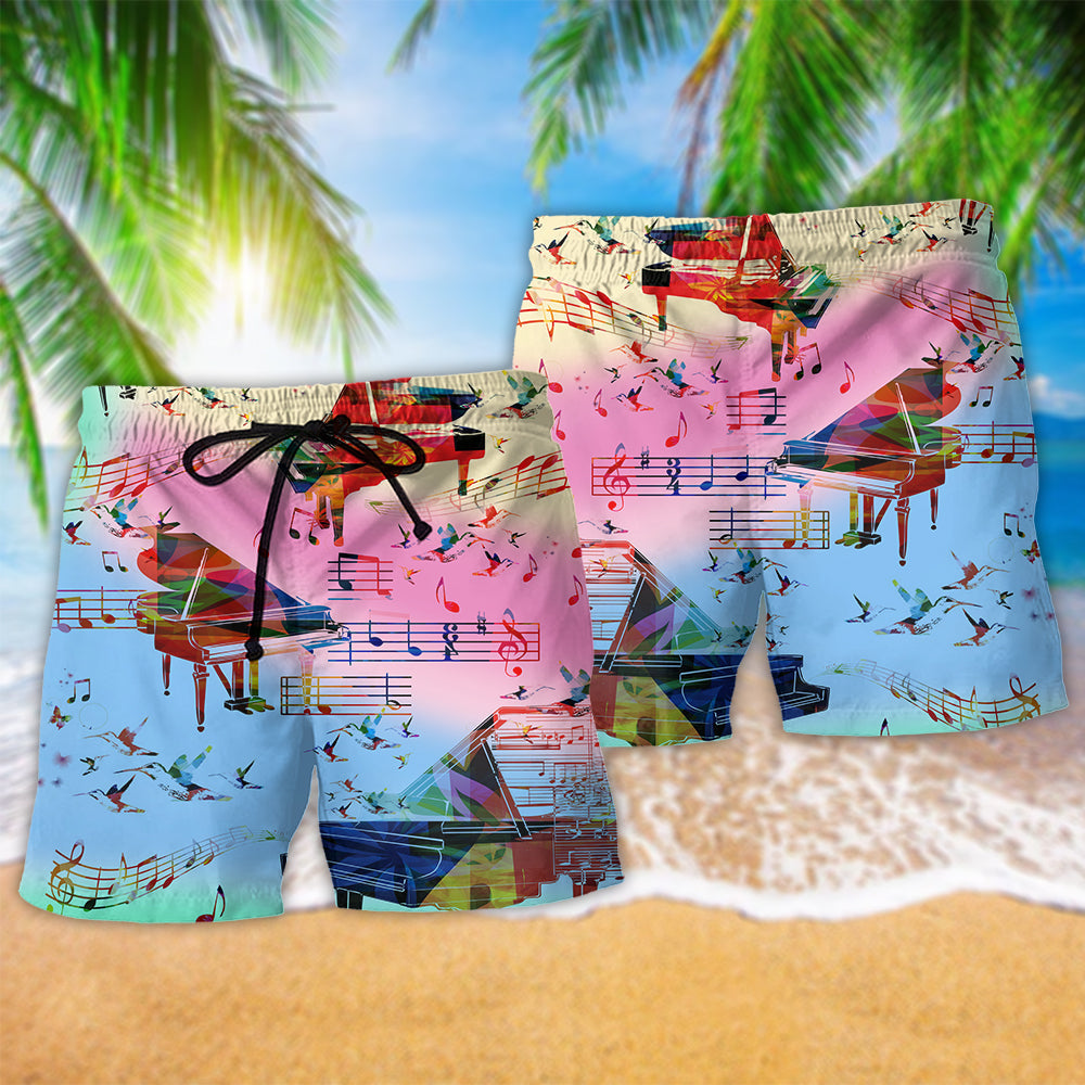 Piano Music Colorful Love Life – Beach Short