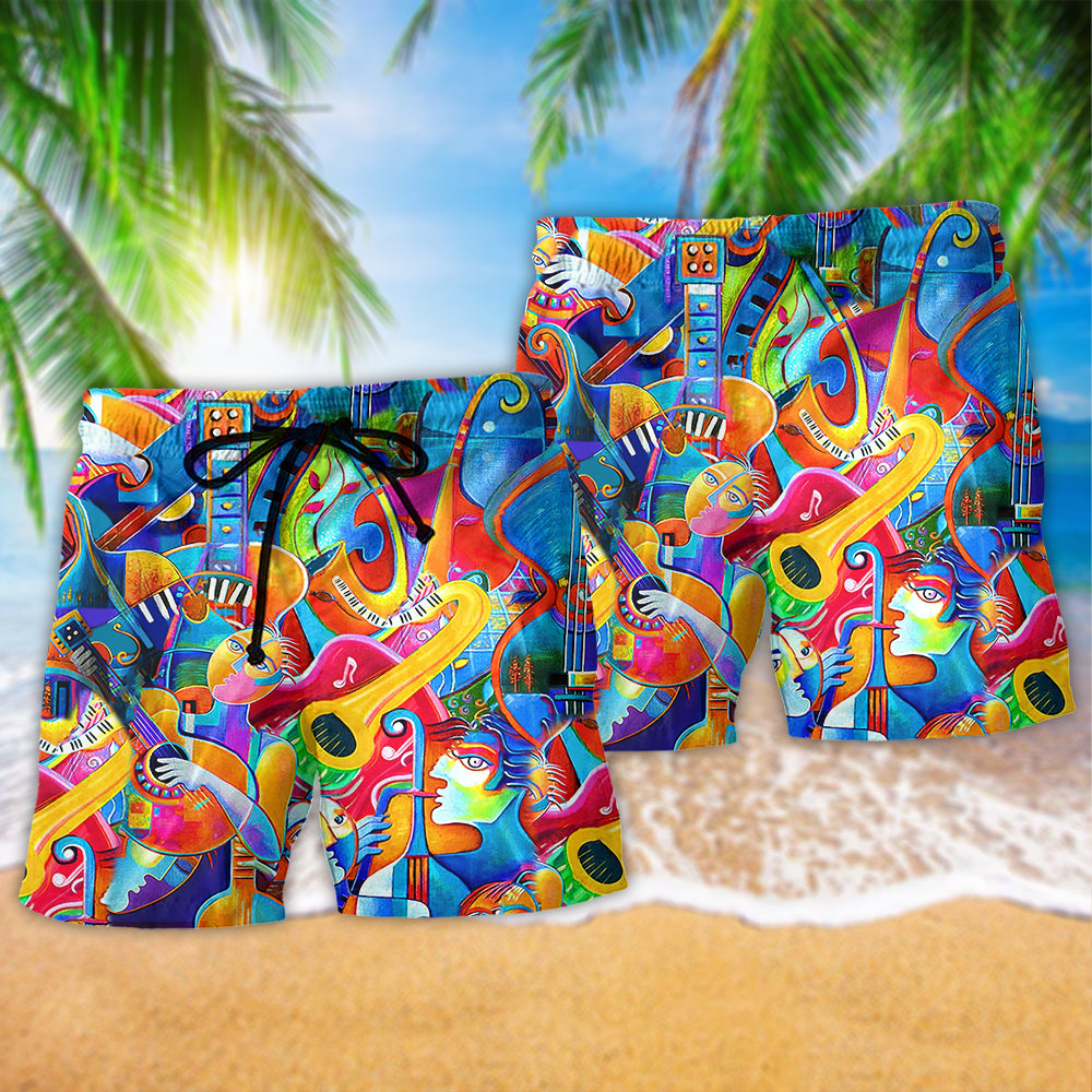Music Full Color Bright Style – Beach Short