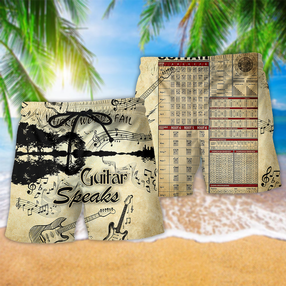 Guitar Music Speaks Love – Beach Short
