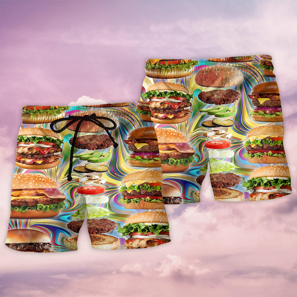My Love Is For Hamburger Design – Beach Short