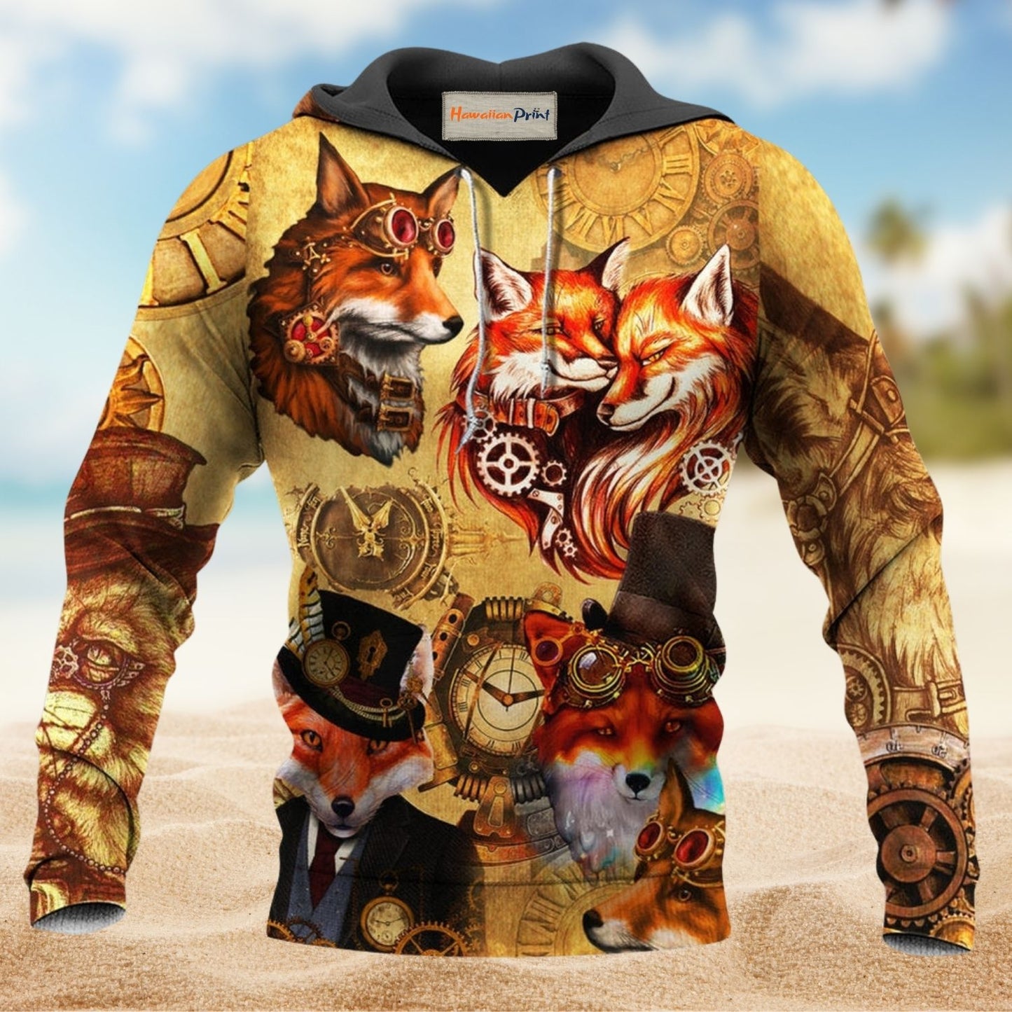 Mystic Fox Dark Yellow Style - 3D Hoodie