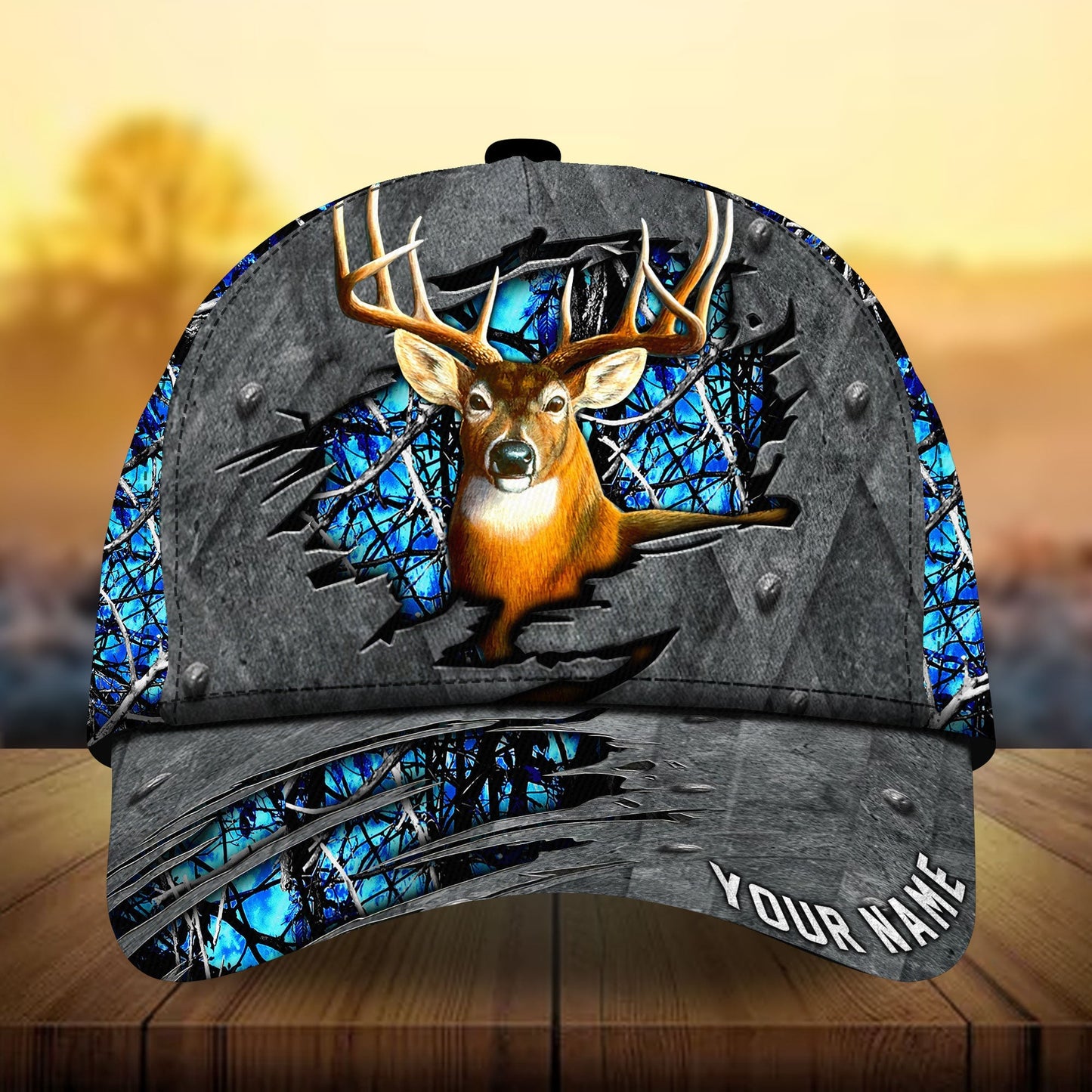 Premium Metal Deer Hunting Personalized – Classic Cap