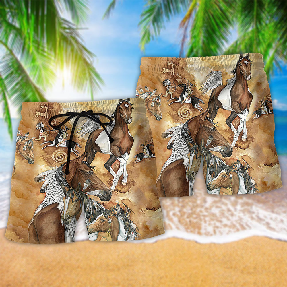 Native Horse Traditional Style – Beach Short