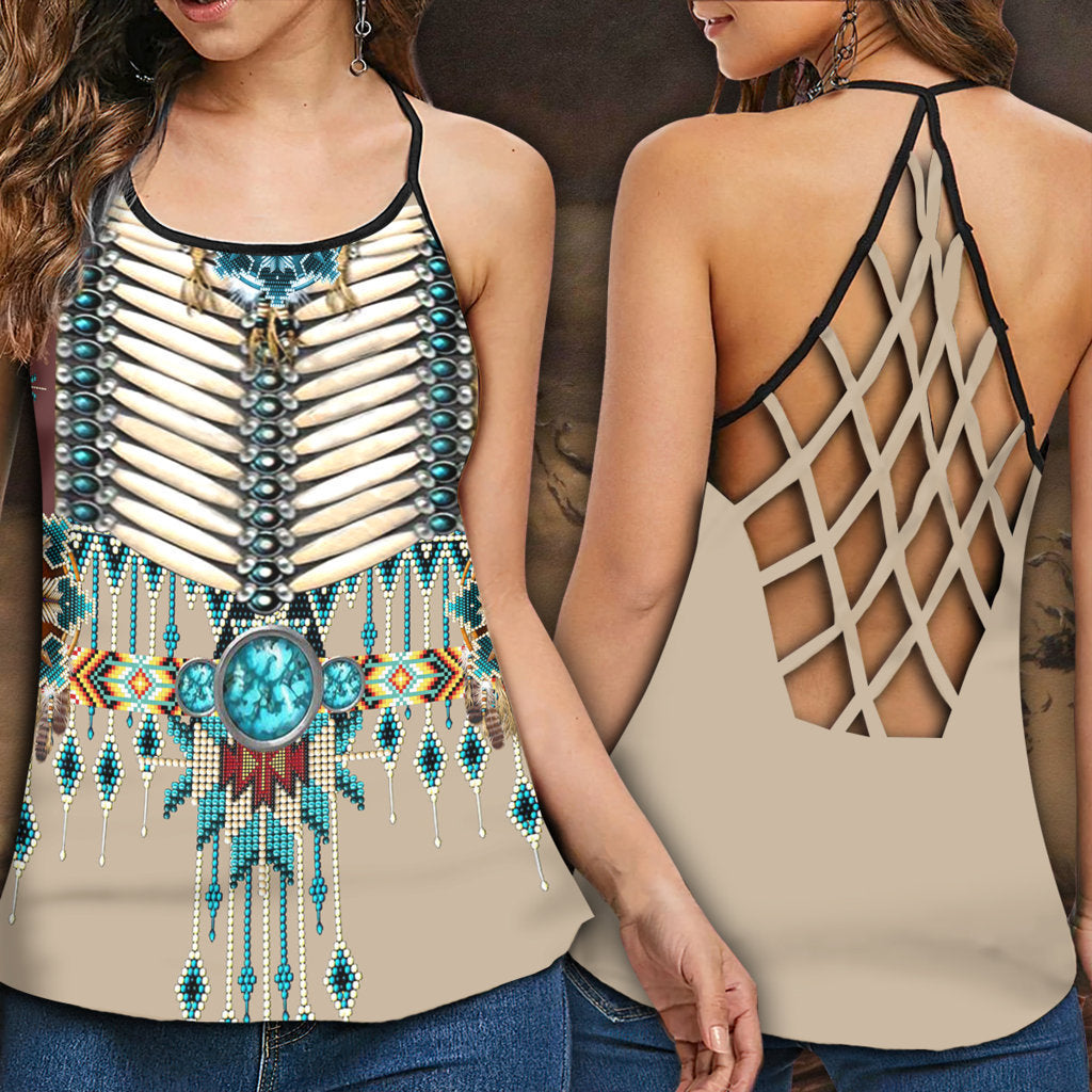Native Peace Pattern Basic – Hollow Tank Top