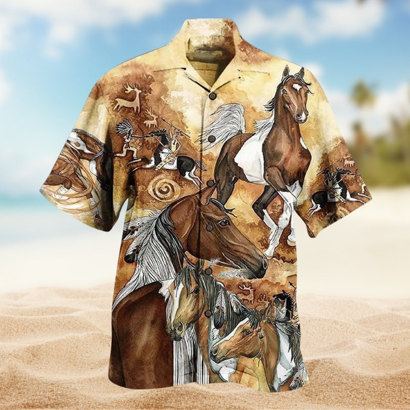 Native Horses Run Away Limited Edition – Hawaiian Shirt