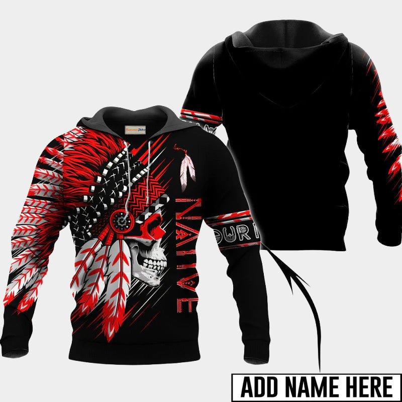 Native Inspired Skull Custom Art - 3D Hoodie