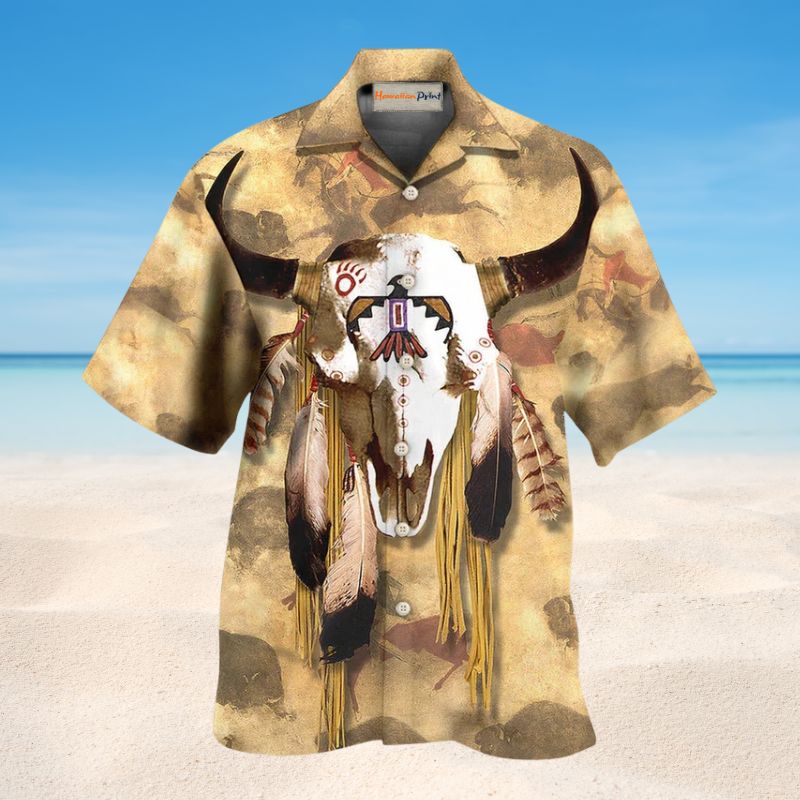 Native Skull Style Love Peace - Hawaiian Shirt