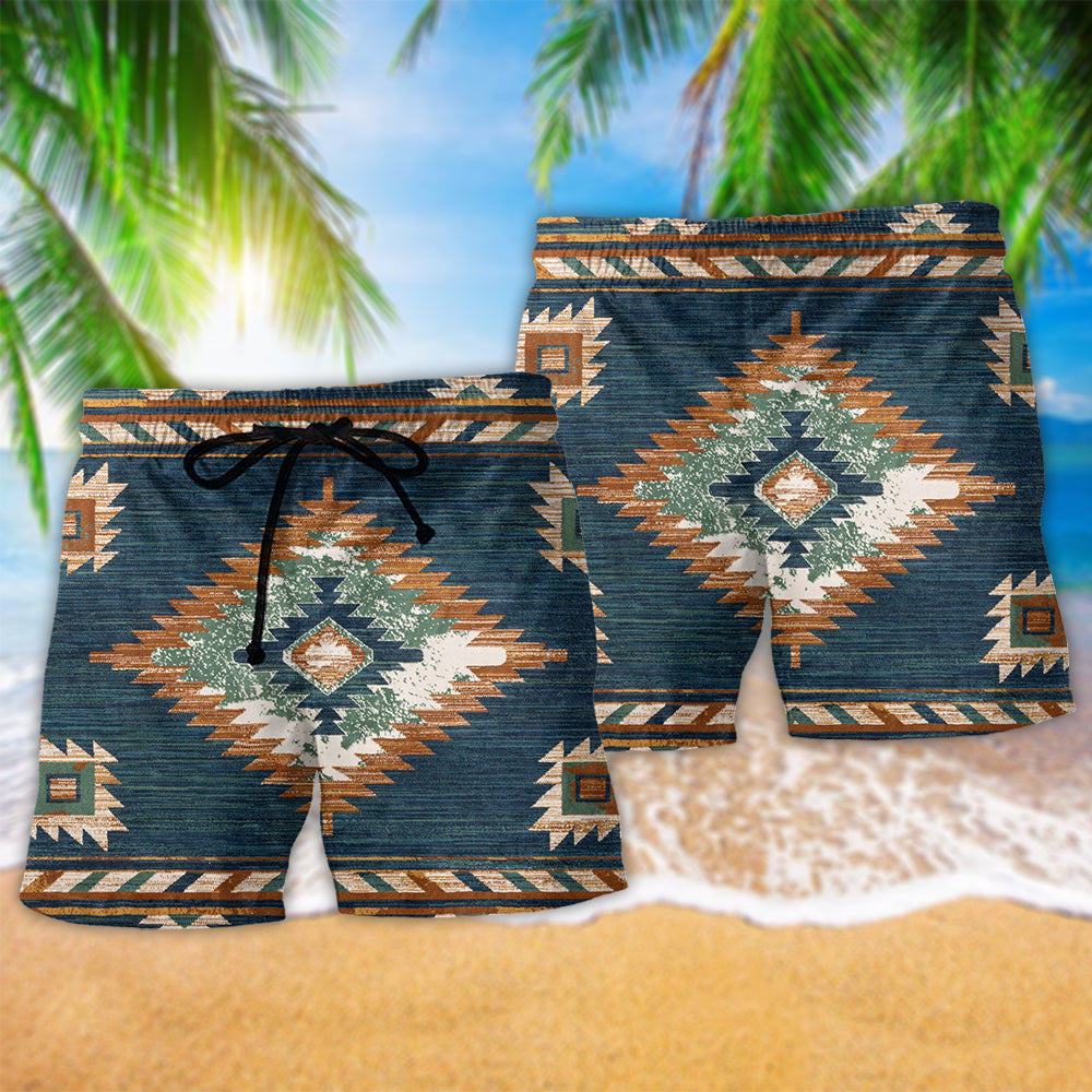 Native Style Love Peace Pattern Cool - Beach Short - Owls Matrix LTD