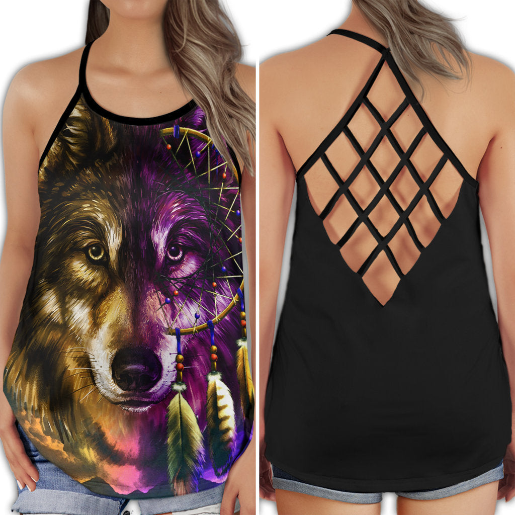 Wolf Purple Black – Hollow Tank Top