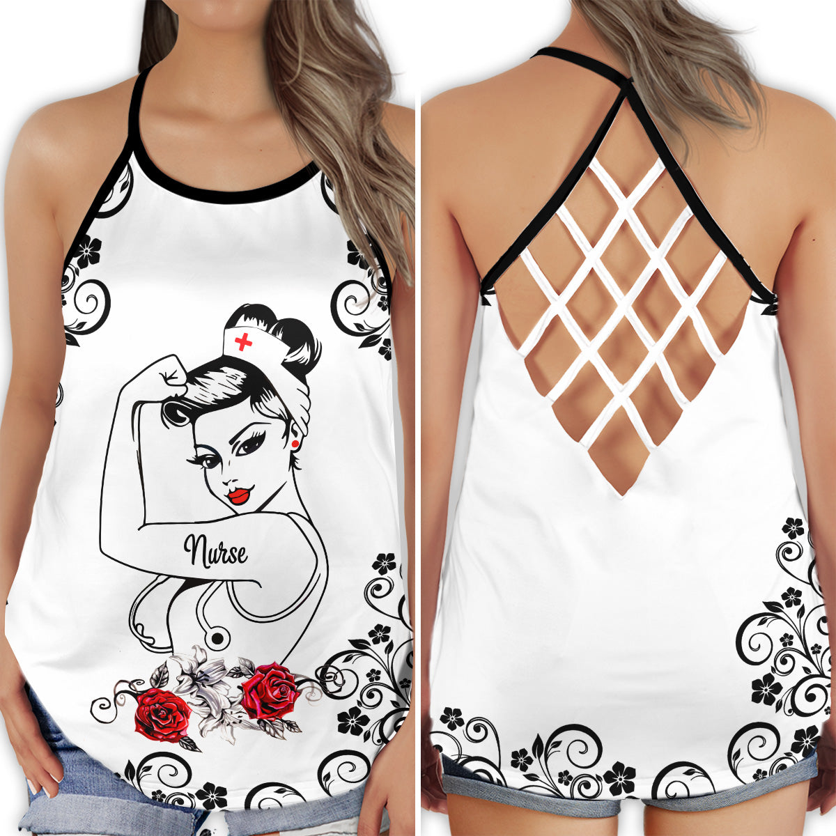 Proud Nurse Stronger Every Day - Hollow Tank Top