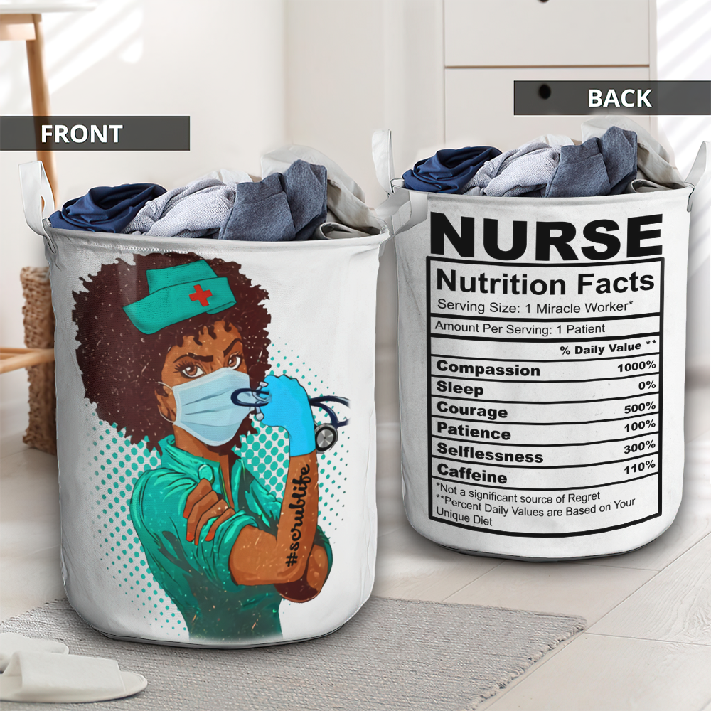 Nurse nutrition facts scrub life - Laundry basket - LAUB13NGC020322-Owls Matrix