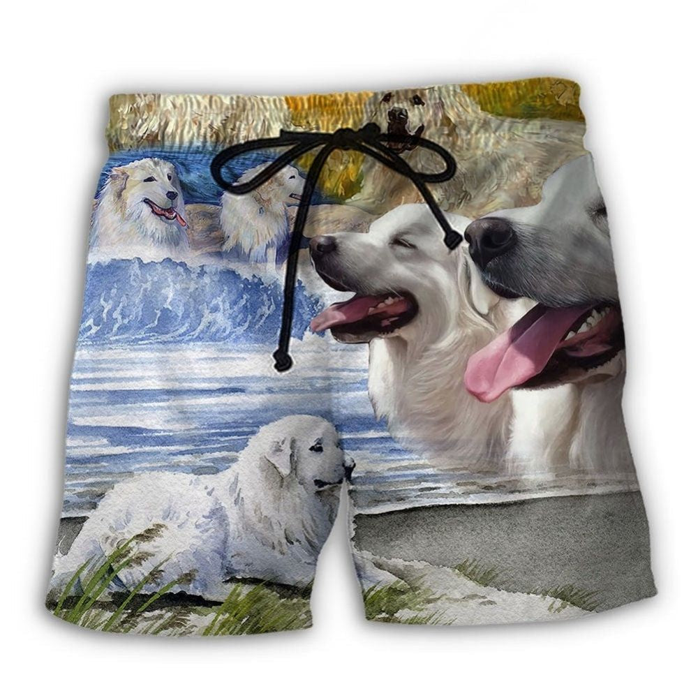 Great Pyrenees Artistic Dog Lover - Beach Short