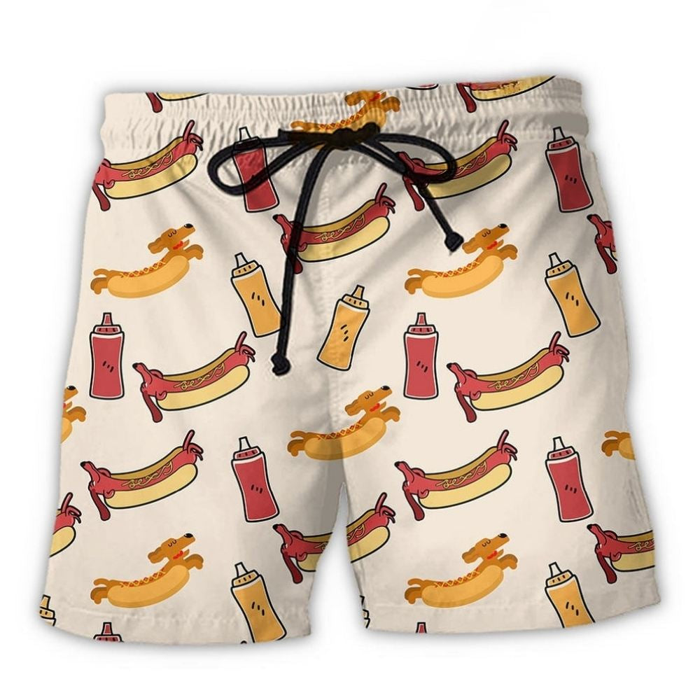 Funny Hot Dog Food Humor - Beach Short